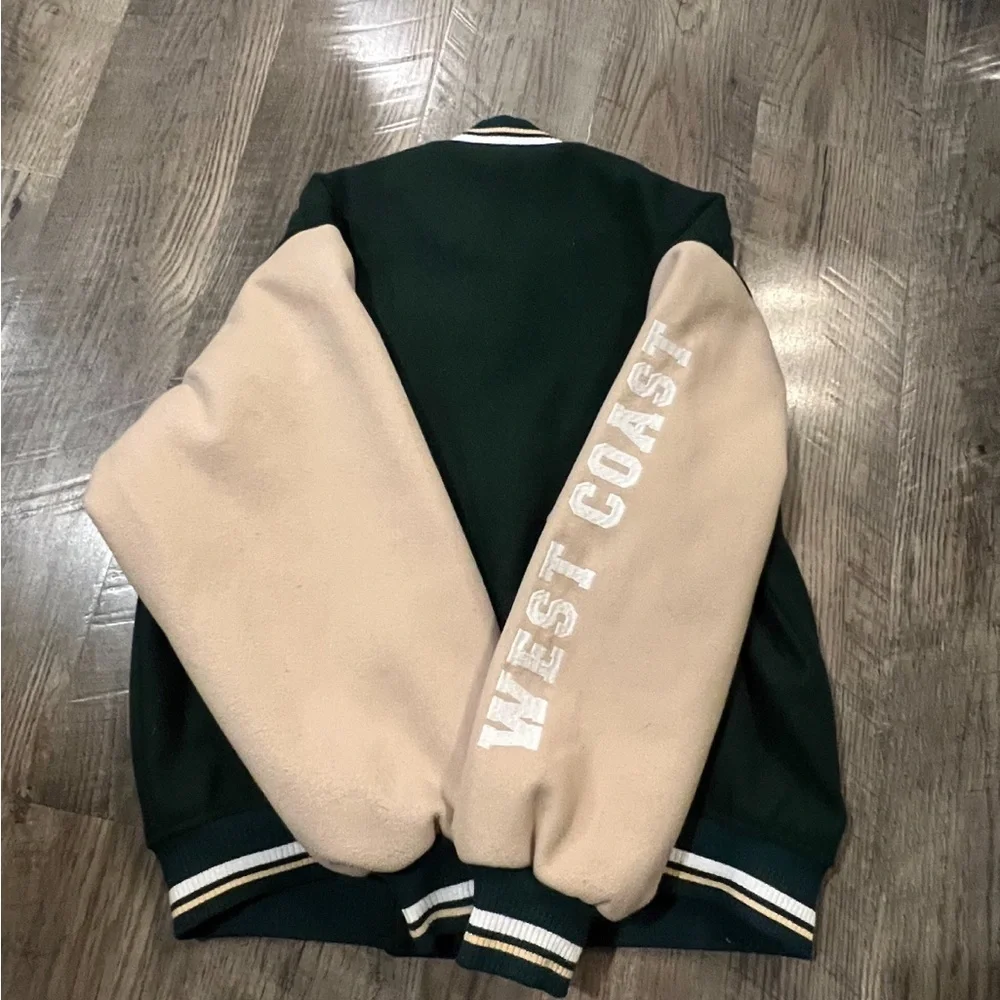 Forever 21 Green and Tan Varsity Jacket - Picture 3 of 4